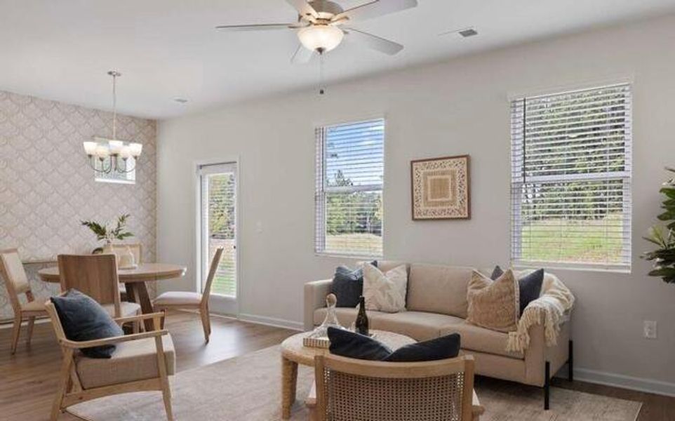 Furnished interior view inside a new home in Walden Park - The Retreat, Jonesboro (Image 6). Furnished interior view inside a new home in Walden Park - The Retreat, Jonesboro (Image 6).