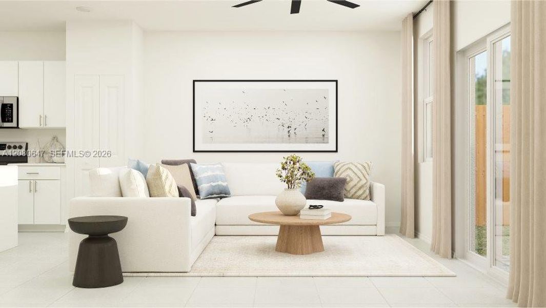 Furnished interior view inside a new home in Le Jardine, Florida City (Image 7).