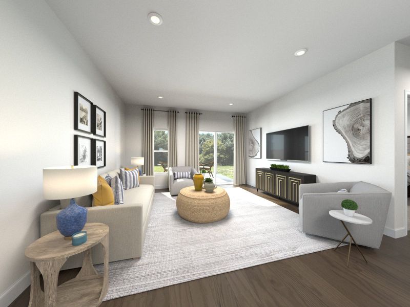 Spend family movie nights in the spacious great room.