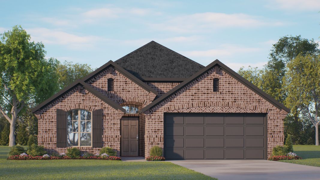 Representative exterior photo of a completed home built from the Concept 1503 by Risewell Homes in Chisholm Hills, Cleburne, TX (Image 2). Representative exterior photo of a completed home built from the Concept 1503 by Risewell Homes in Chisholm Hills, Cleburne, TX (Image 2).