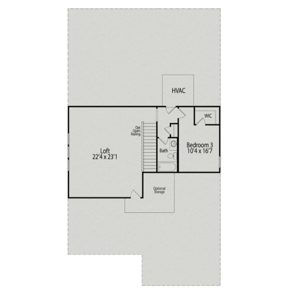 2D floor plan layout for the Birch II A by Davidson Homes LLC in Montrose, Aberdeen, NC (Image 3).