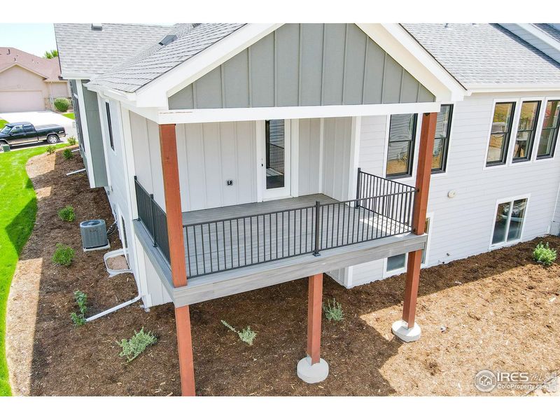 Exterior details and patio area of a home in Cottages at Kelly Farm, Greeley (Image 25).