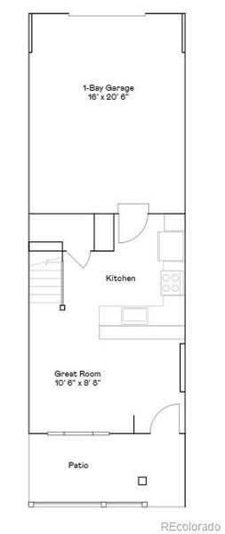 2D floor plan layout of this home in Parterre: The Parkside Collection, Thornton, CO (Image 2).