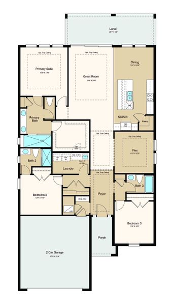 2D floor plan layout of this home in Skye Ranch Community Group Page, Sarasota, FL (Image 6).