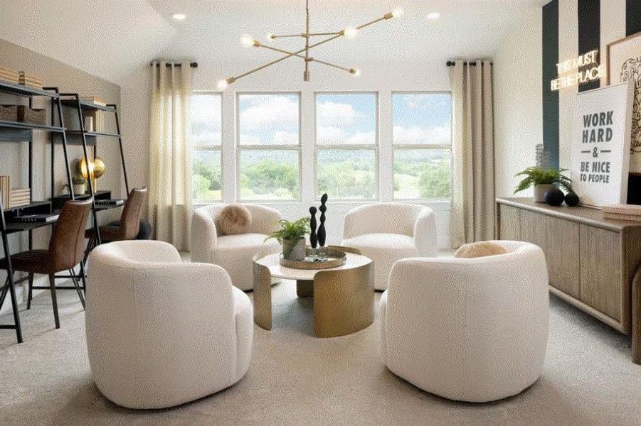 Photo of Pulte model home with same floor plan, not of actual home listed.