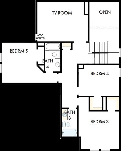 2D floor plan layout of this home in Meyer Ranch – Select Reserve Series, New Braunfels, TX (Image 3).