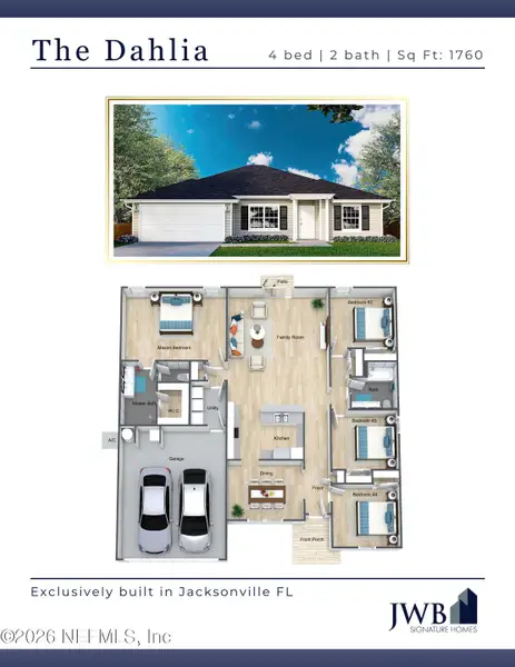 2D floor plan layout of this home in , Jacksonville, FL (Image 5).