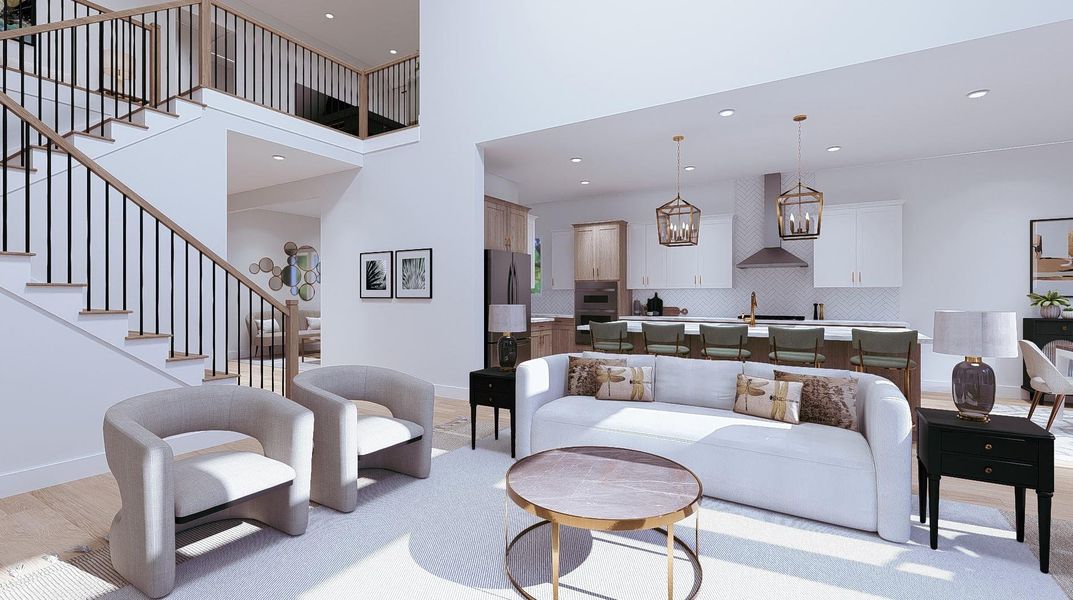 Virtually Staged Family Room