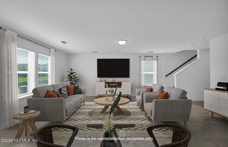 Furnished interior view inside a new home in Wells Landing, Jacksonville (Image 16).