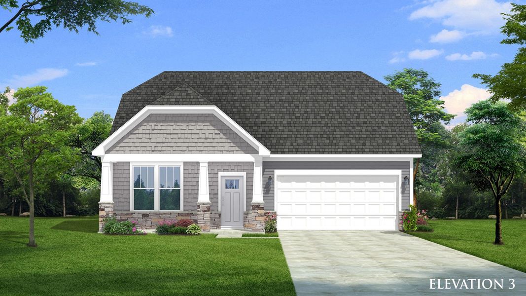 Fairfield Design Elevation 3 at Lakeside Glen by premier builder DRB Homes in York, SC