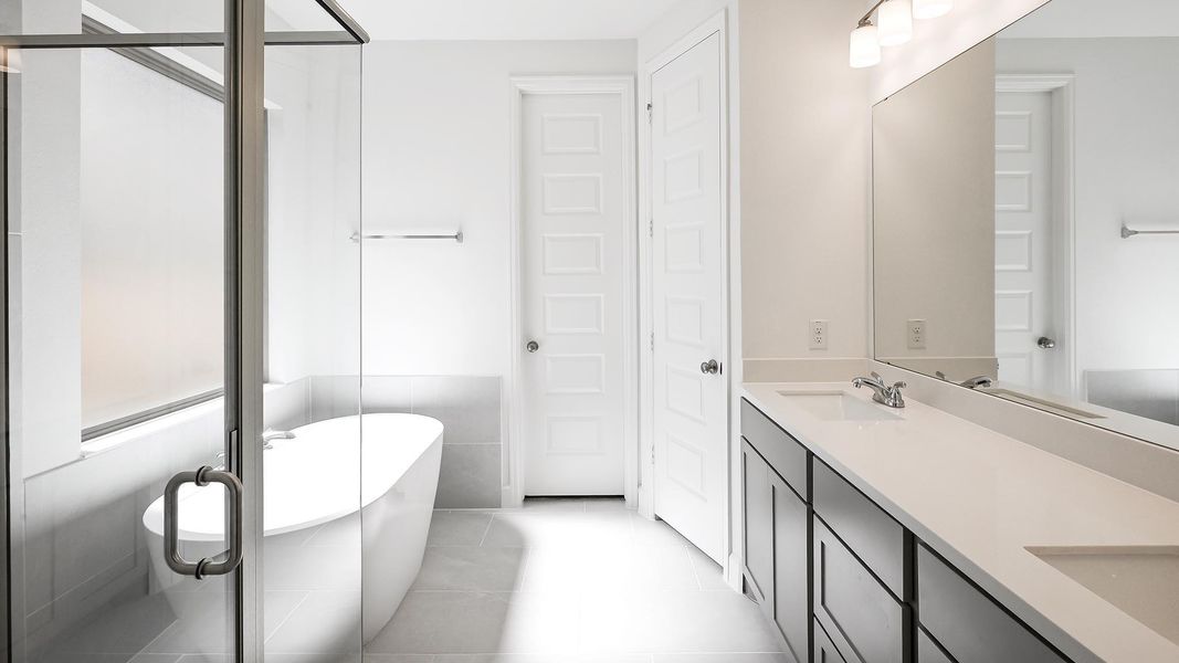 Furnished interior view inside a new home in 6 Creeks, Kyle (Image 8).