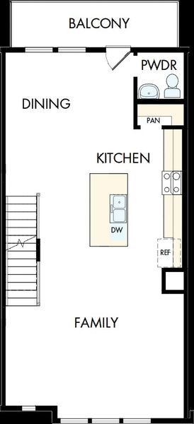 2D floor plan layout of this home in Central Living at Craig, Charlotte, NC (Image 3).