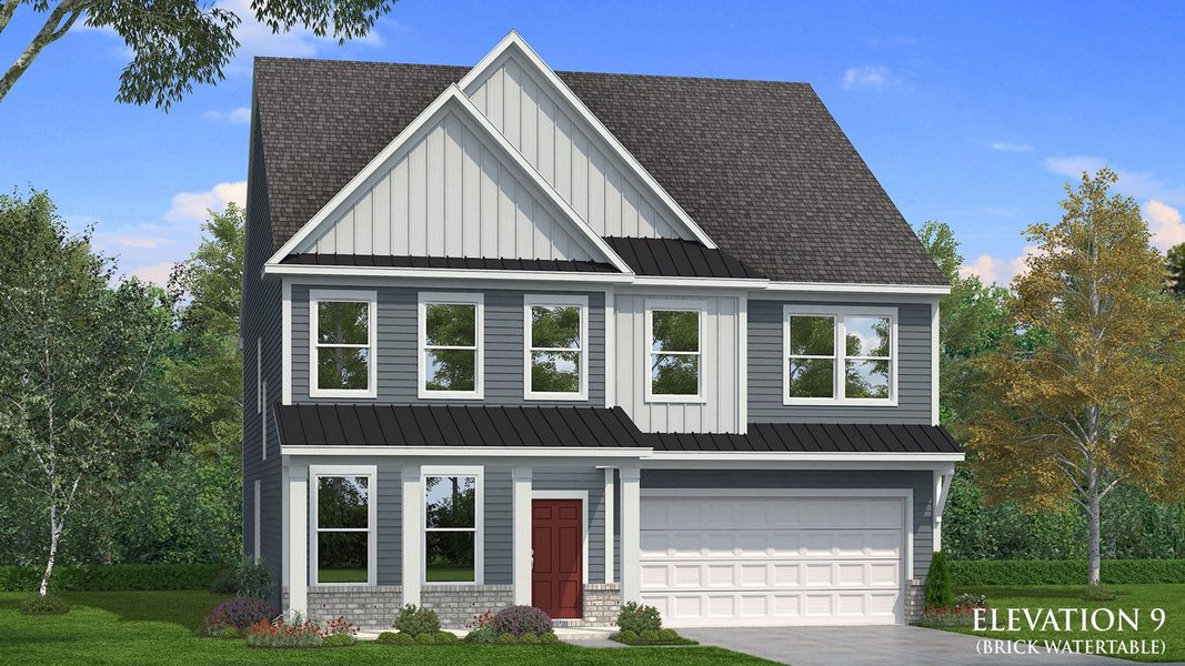 Representative exterior photo of a completed home built from the Brier Creek by DRB Homes in Weavers Pointe, Zebulon, NC (Image 33).