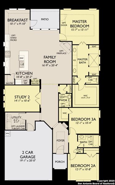 2D floor plan layout of this home in Megan's Landing 50's, Castroville, TX (Image 4). 2D floor plan layout of this home in Megan's Landing 50's, Castroville, TX (Image 4).