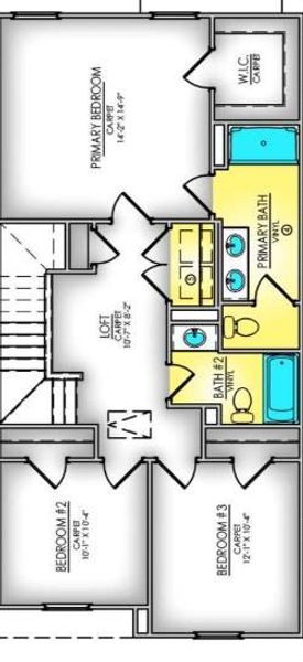 2D floor plan layout of this home in Meece Townhomes, Easley, SC (Image 2). 2D floor plan layout of this home in Meece Townhomes, Easley, SC (Image 2).