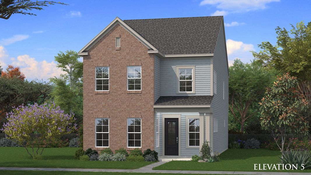 Representative exterior photo of a completed home built from the Brentwood by DRB Homes in River Point Single Family Homes, Charlotte, NC (Image 5).