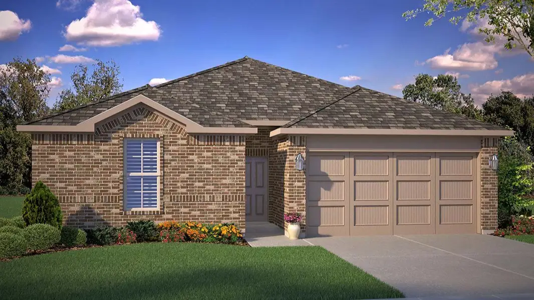 Representative exterior photo of a completed home built from the Tupelo by D.R. Horton in Mustang Ridge, Andrews, TX (Image 2). Representative exterior photo of a completed home built from the Tupelo by D.R. Horton in Mustang Ridge, Andrews, TX (Image 2).