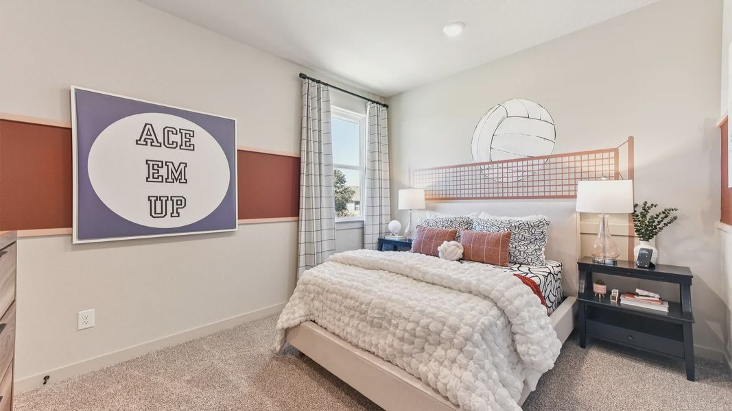 Representative furnished interior of a home built from the Peyton by Chesmar Homes in The Grove at Blackhawk, Pflugerville (Image 42).