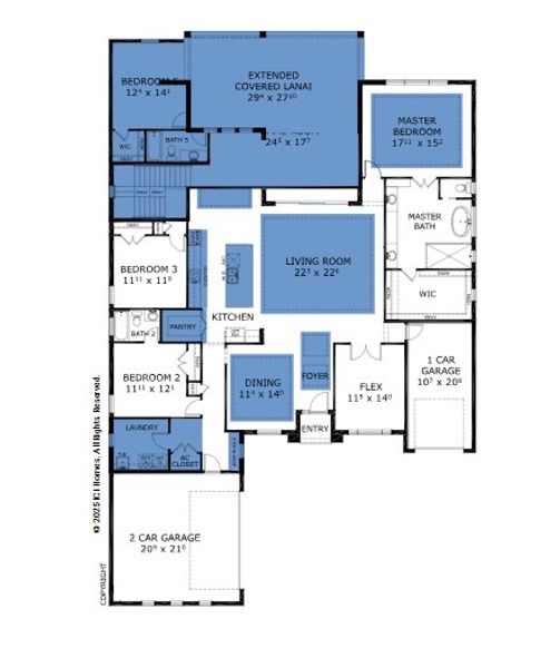 2D floor plan layout of this home in Waterset, Apollo Beach, FL (Image 4).