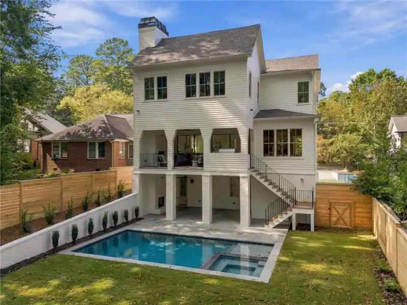 Exterior details and patio area of a home in , Atlanta (Image 38).