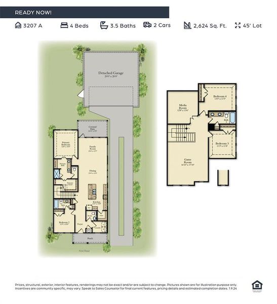 Featuring spacious living areas and oversized bedrooms, our 3207 floor plan offers plenty of space for the entire family!