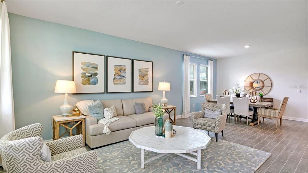 Furnished interior view inside a new home in Bridgewalk, St. Cloud (Image 4). Furnished interior view inside a new home in Bridgewalk, St. Cloud (Image 4).