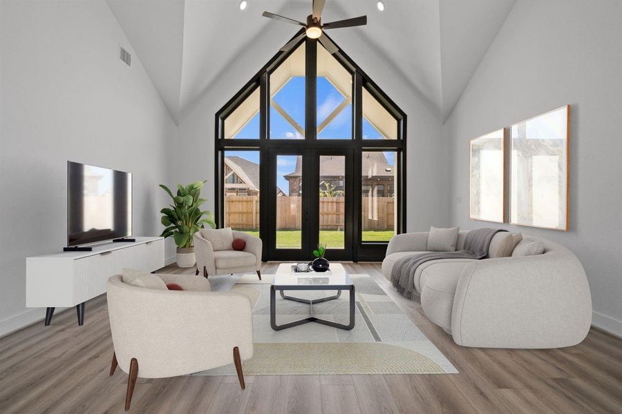 The bold rear wall of windows adds the perfect touch of luxury. The bold rear wall of windows adds the perfect touch of luxury.