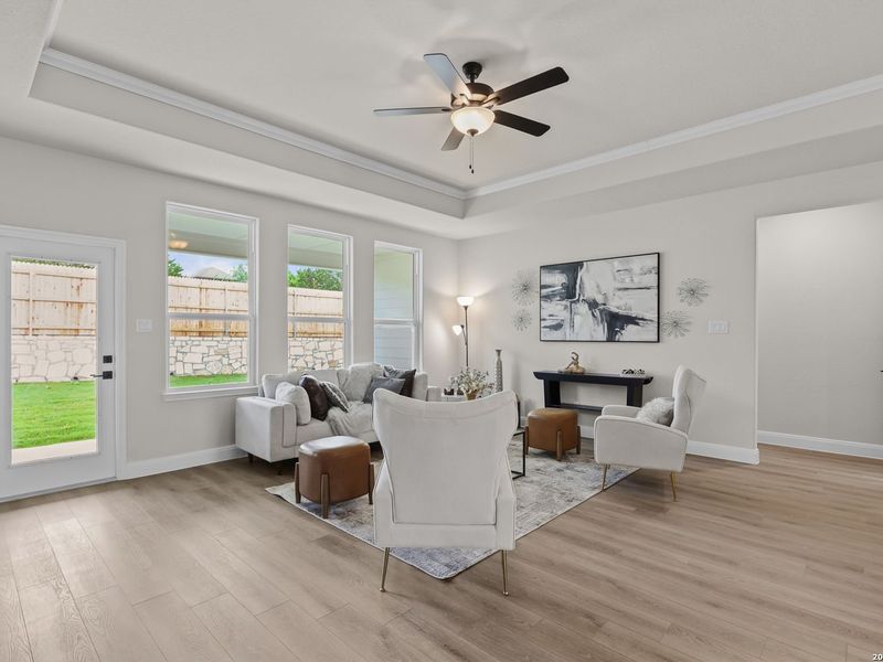 Furnished interior view inside a new home in The Reserve at Potranco Oaks, Castroville (Image 17).
