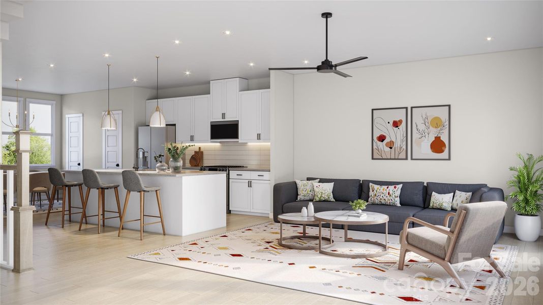 Living Room - 3D Rendering, finishes may vary