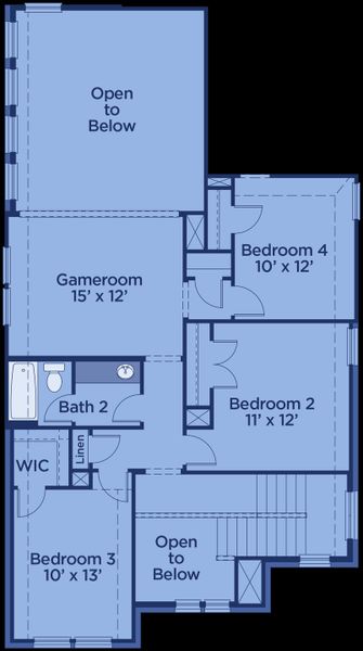 2D floor plan layout for the Magnolia by UnionMain Homes in Edgewater, Fate, TX (Image 6). 2D floor plan layout for the Magnolia by UnionMain Homes in Edgewater, Fate, TX (Image 6).