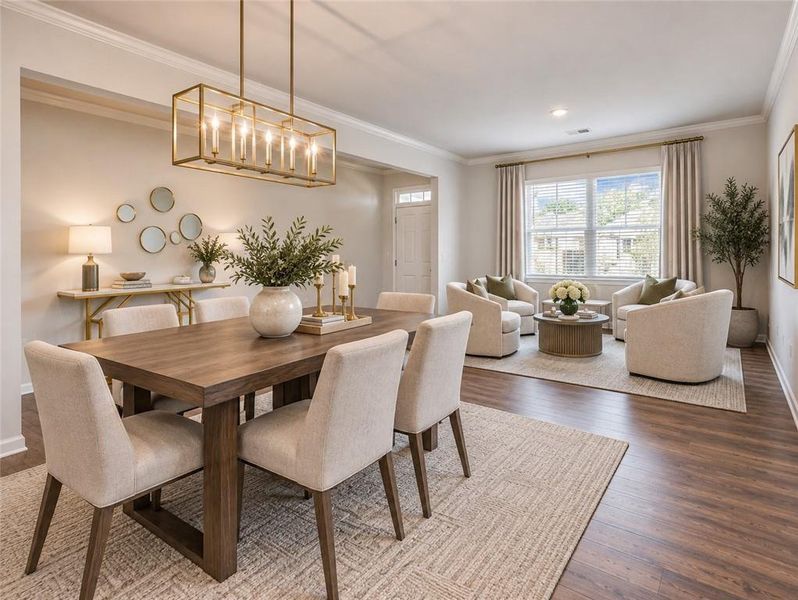 Furnished interior view inside a new home in , Braselton (Image 7). Furnished interior view inside a new home in , Braselton (Image 7).