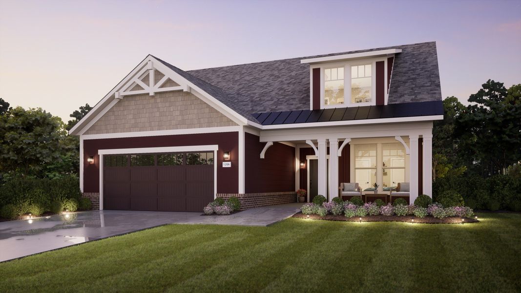 Representative exterior photo of a completed home built from the Torino by Epcon Communities in The Courtyards at Oak Grove, Durham, NC (Image 17).