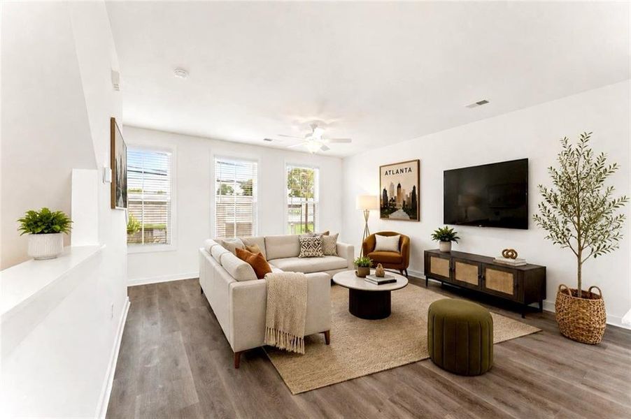 Furnished interior view inside a new home in Array, Atlanta (Image 18). Furnished interior view inside a new home in Array, Atlanta (Image 18).