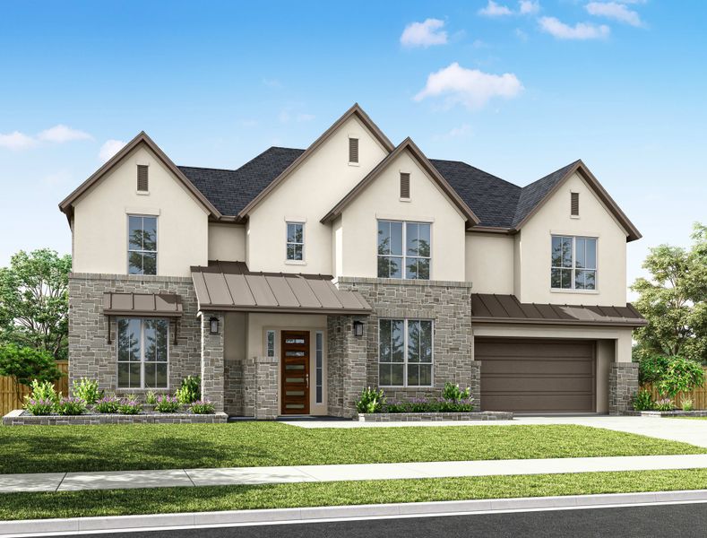 Representative exterior photo of a completed home built from the Lamesa by Tri Pointe Homes in Evergrove, Richmond, TX (Image 21). Representative exterior photo of a completed home built from the Lamesa by Tri Pointe Homes in Evergrove, Richmond, TX (Image 21).