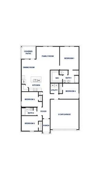 2D floor plan layout of this home in Chapel Lakes, Montgomery, TX (Image 5).