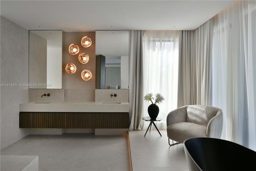 Furnished interior view inside a new home in , Miami Beach (Image 13).