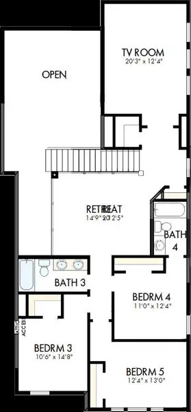 2D floor plan layout of this home in Pecan Square - Gardens, Northlake, TX (Image 3). 2D floor plan layout of this home in Pecan Square - Gardens, Northlake, TX (Image 3).