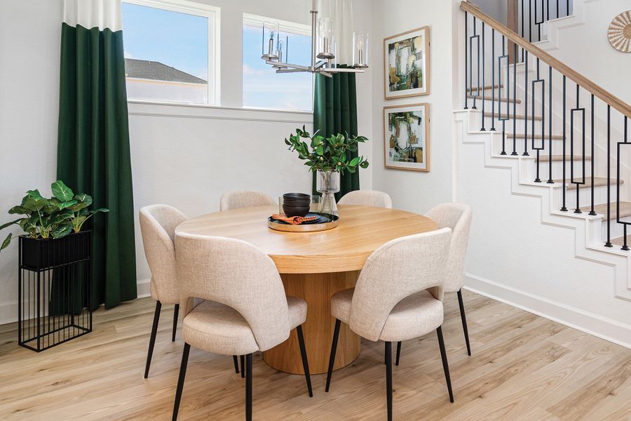 Furnished interior view inside a new home in Indigo - Cottages Row Collection, Richmond (Image 5). Furnished interior view inside a new home in Indigo - Cottages Row Collection, Richmond (Image 5).