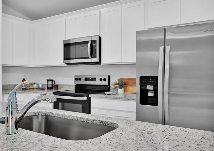 Each kitchen is equipped with stainless-steel appliances Each kitchen is equipped with stainless-steel appliances