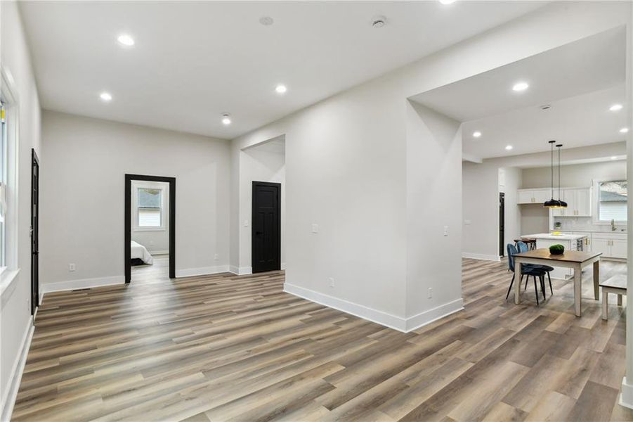 Empty room with Luxury Vinyl Plank flooring