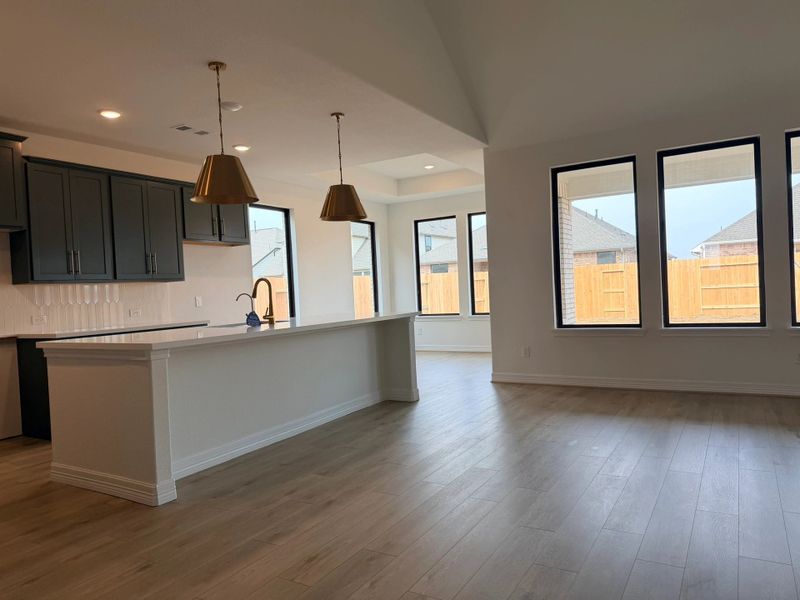 Progress photo - Kitchen and family room