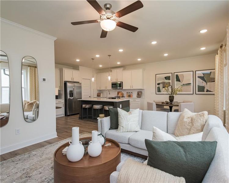Furnished interior view inside a new home in Mulberry Summit, Flowery Branch (Image 15). Furnished interior view inside a new home in Mulberry Summit, Flowery Branch (Image 15).