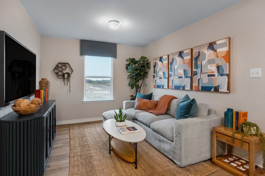 Representative furnished interior of a home built from the 1389 by KB Home in Medina Crossing - Villa Collection, Von Ormy (Image 7).