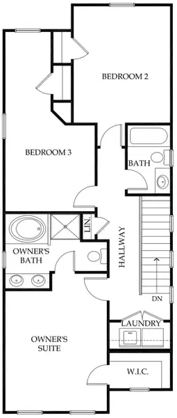 2D floor plan layout for the Marlin by Rocklyn Homes in Spring Valley, Tucker, GA (Image 4).
