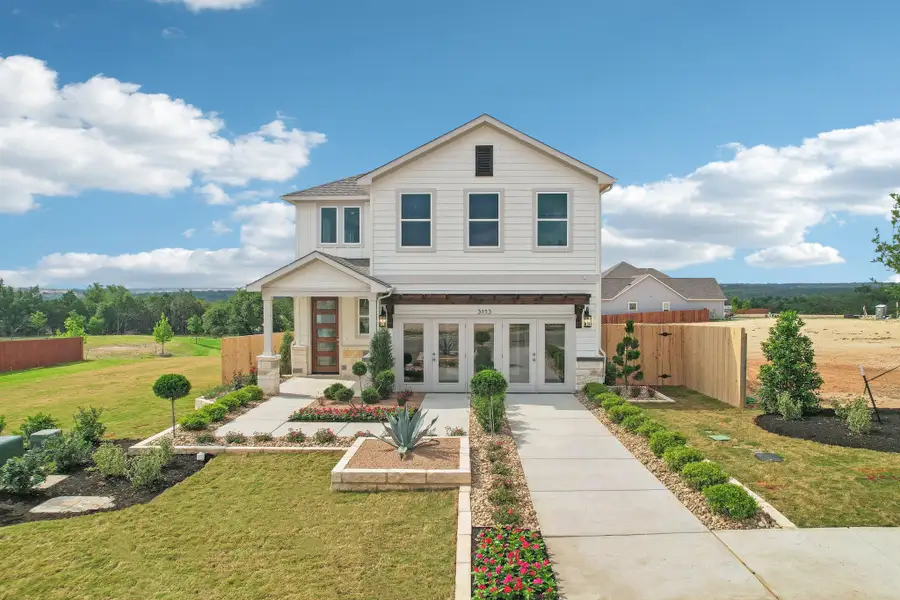 Representative exterior photo of a completed home built from the Bristol by Century Communities in Eastwood at Sonterra, Jarrell, TX (Image 1). Representative exterior photo of a completed home built from the Bristol by Century Communities in Eastwood at Sonterra, Jarrell, TX (Image 1).