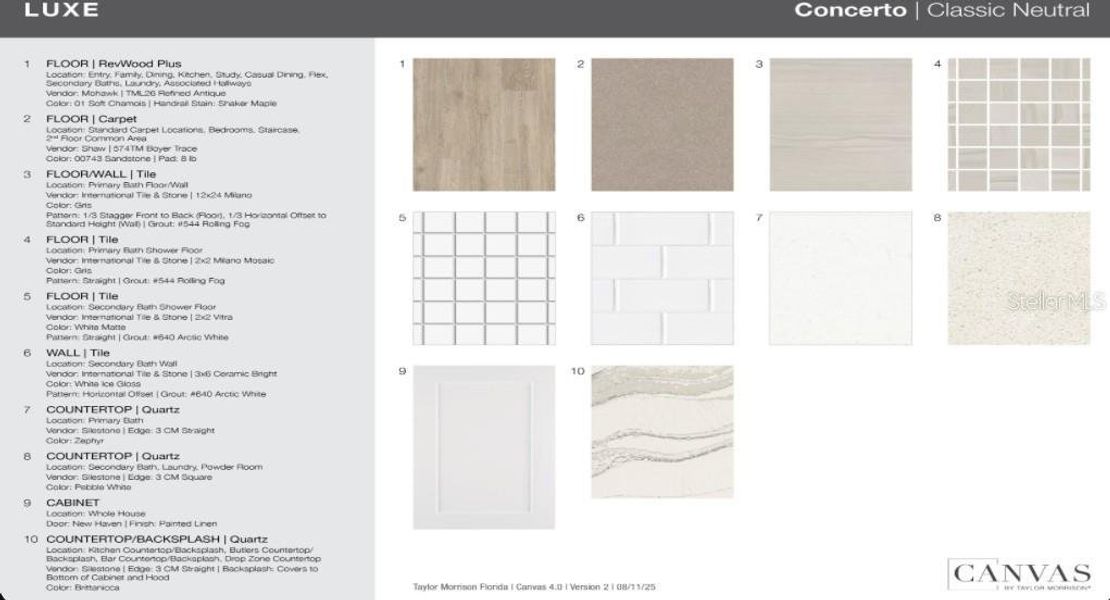 Sample of building materials used in homes in Esplanade at Azario Lakewood Ranch, Lakewood Ranch (Image 13). Sample of building materials used in homes in Esplanade at Azario Lakewood Ranch, Lakewood Ranch (Image 13).