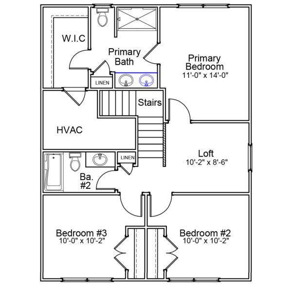 2D floor plan layout of this home in Cambridge Reserve, Angier, NC (Image 3).