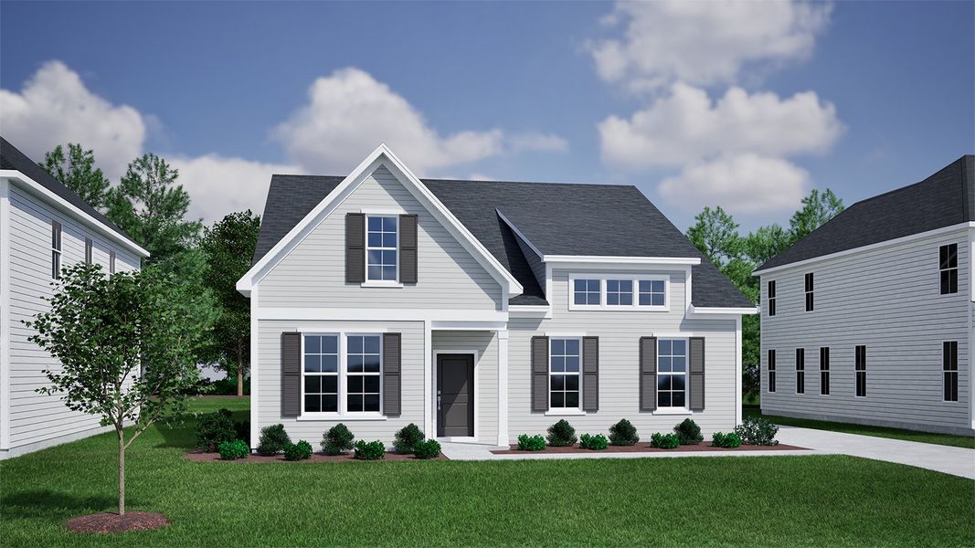 Representative exterior photo of a completed home built from the Hunter - Vanguard Collection by Mungo Homes in Ovation at Sweetbrier, Durham, NC (Image 5).