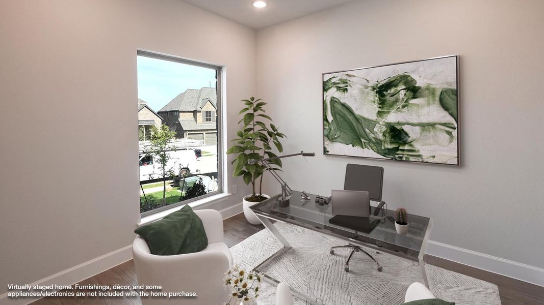 Furnished interior view inside a new home in 6 Creeks 50', Kyle (Image 8).