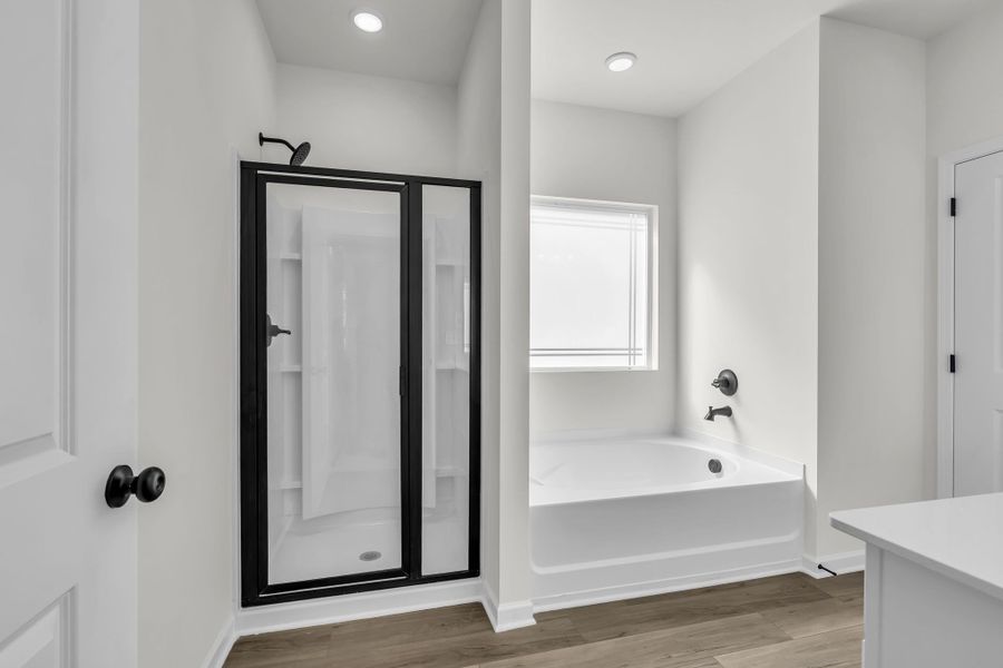 Separate garden tub and shower!